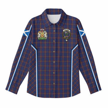 MacLaine (McLaine) Tartan Crest Women Casual Shirt Scotland Coat of Arm Flag Style