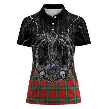 MacLaine (McLaine) Tartan Crest Women Polo Shirt Celtic Odin's Raven Legacy