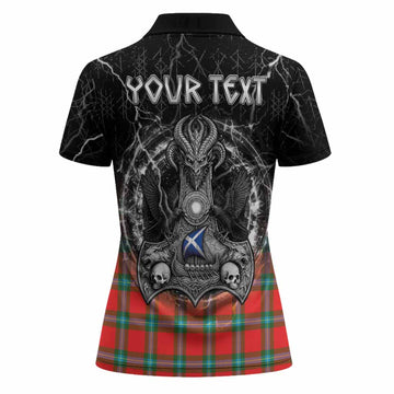 MacLaine (McLaine) Tartan Crest Women Polo Shirt Celtic Odin's Raven Legacy