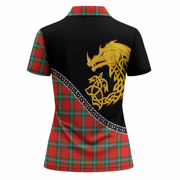 MacLaine (McLaine) Tartan Crest Women Polo Shirt Legendary Dragon Knot Half Style