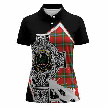 MacLaine (McLaine) Tartan Crest Women Polo Shirt Scottish Celtic Cross Heritage