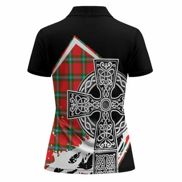 MacLaine (McLaine) Tartan Crest Women Polo Shirt Scottish Celtic Cross Heritage