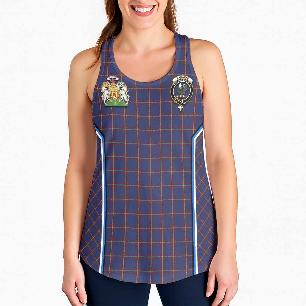 MacLaine (McLaine) Tartan Crest Women Racerback Tanks Scotland Coat of Arm Flag Style - Tartan Vibes Clothing