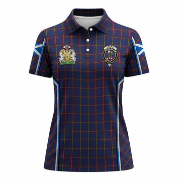 MacLaine (McLaine) Tartan Crest Women's Polo Shirt Scotland Coat of Arm Flag Style
