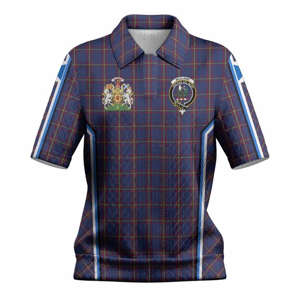 MacLaine (McLaine) Tartan Crest Women’s Polo Sweater Top Scotland Coat of Arm Flag Style