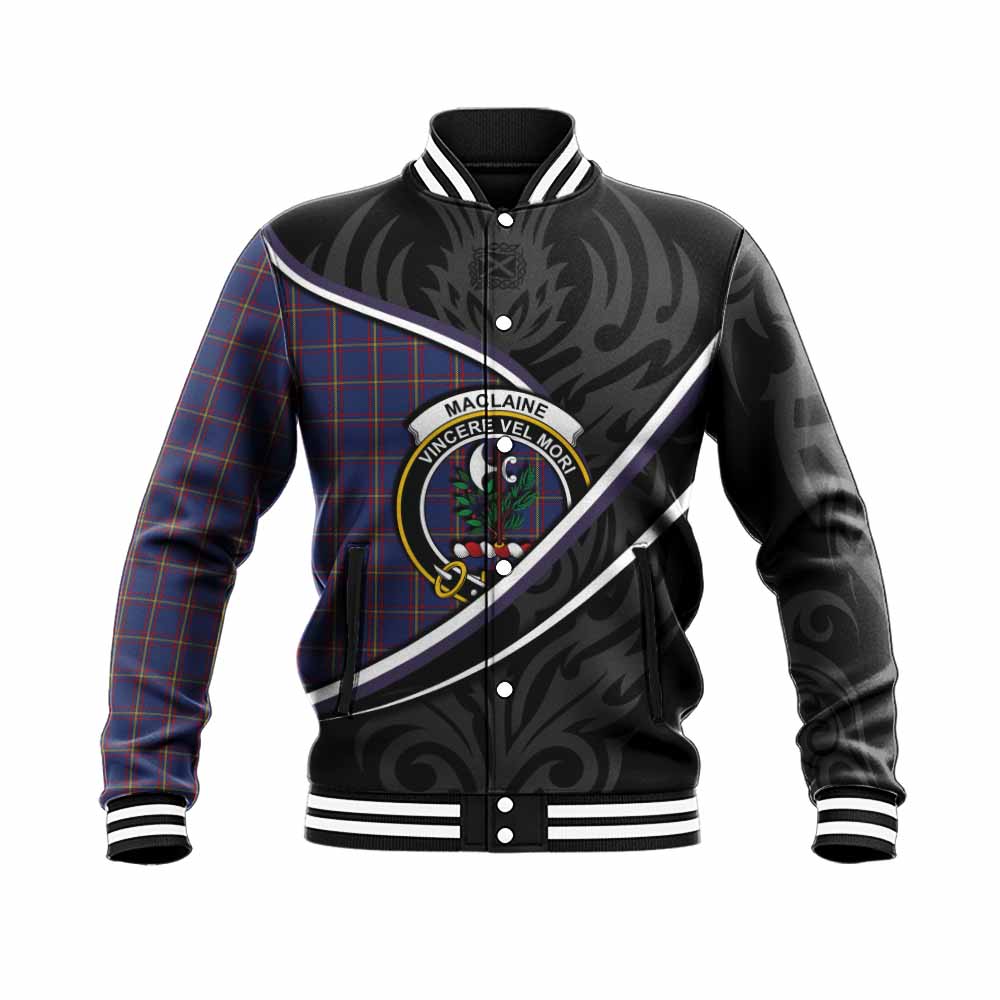 MacLaine (McLaine) Tartan Family Crest Baseball Jacket Celtic Scottish Thistle Floral - Tartan Vibes Clothing