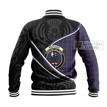 MacLaine (McLaine) Tartan Family Crest Baseball Jacket Celtic Scottish Thistle Floral