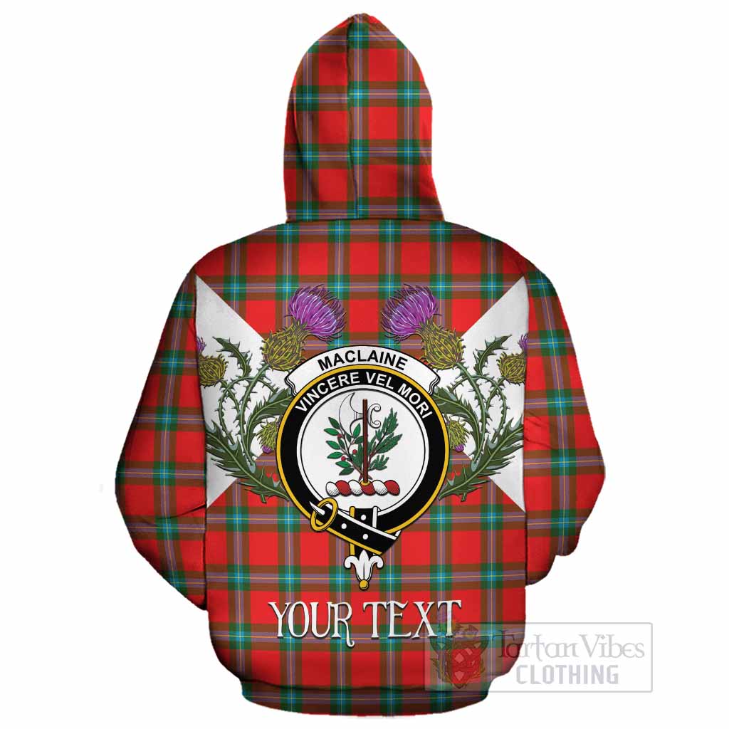 MacLaine (McLaine) Tartan Family Crest Cotton Hoodie Scottish Burns Night Thistle Floral