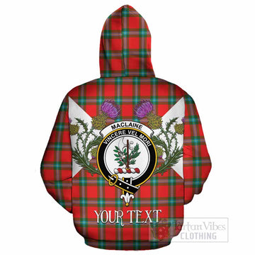 MacLaine (McLaine) Tartan Family Crest Cotton Hoodie Scottish Burns Night Thistle Floral