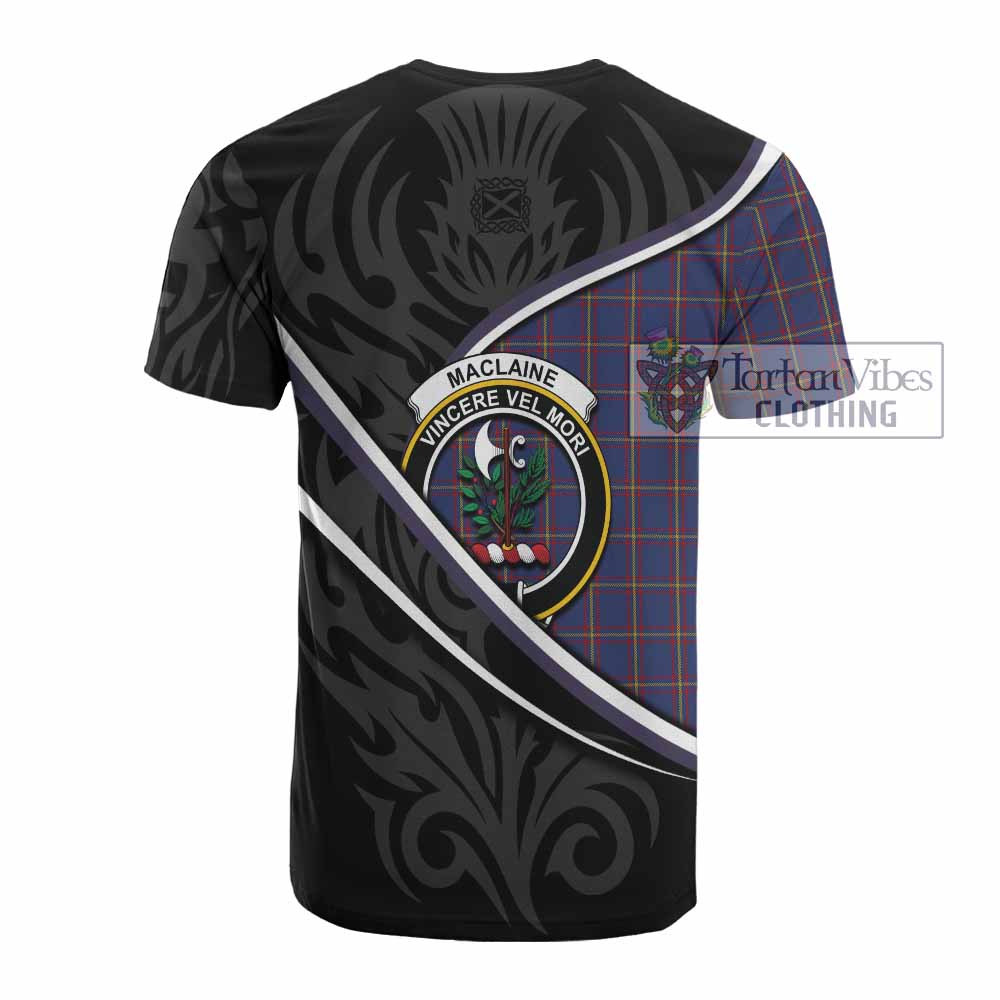 MacLaine (McLaine) Tartan Family Crest Cotton T-shirt Celtic Scottish Thistle Floral - Tartan Vibes Clothing