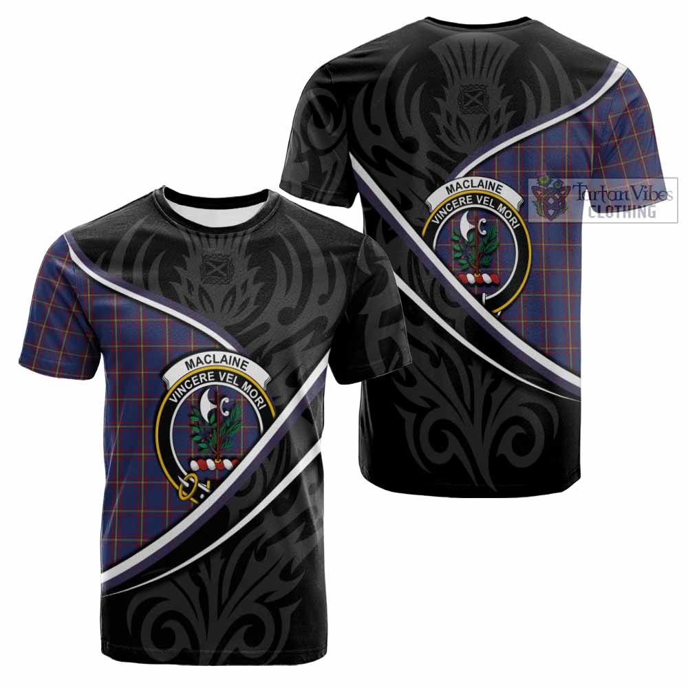 MacLaine (McLaine) Tartan Family Crest Cotton T-shirt Celtic Scottish Thistle Floral - Tartan Vibes Clothing