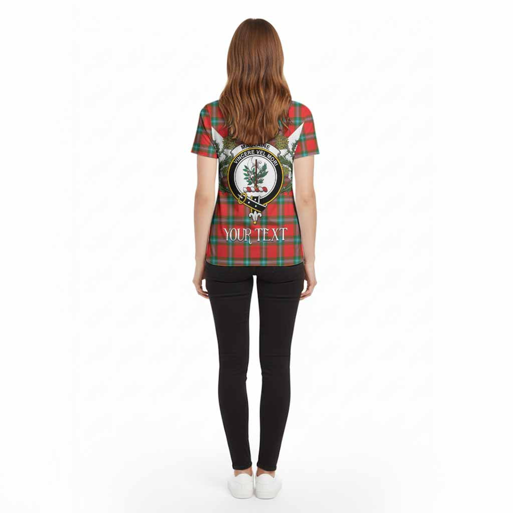 MacLaine (McLaine) Tartan Family Crest Cotton T-shirt Scottish Burns Night Thistle Floral