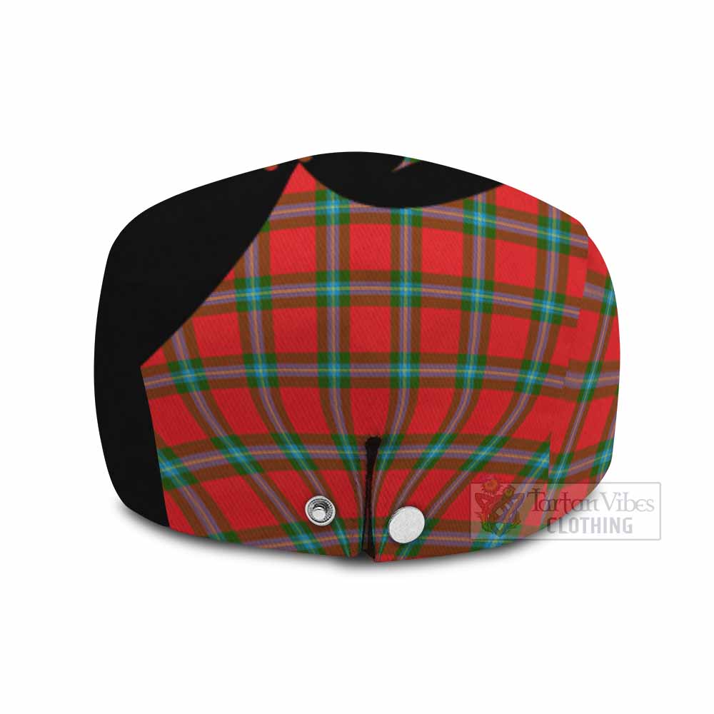 MacLaine (McLaine) Tartan Family Crest Flat Cap, Jeff Cap Scotland Thistle Floral