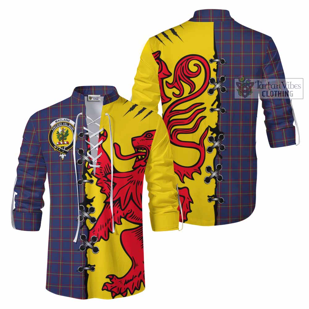 MacLaine (McLaine) Tartan Family Crest Ghillie Kilt Shirt Lion Rampant Honor - Tartan Vibes Clothing