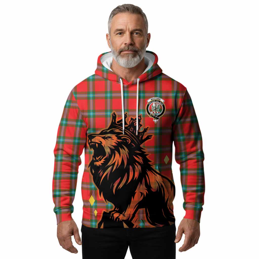 MacLaine (McLaine) Tartan Family Crest Hoodie Crowned Lion Roaring