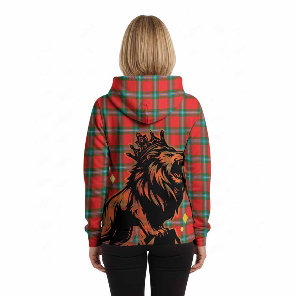 MacLaine (McLaine) Tartan Family Crest Hoodie Crowned Lion Roaring