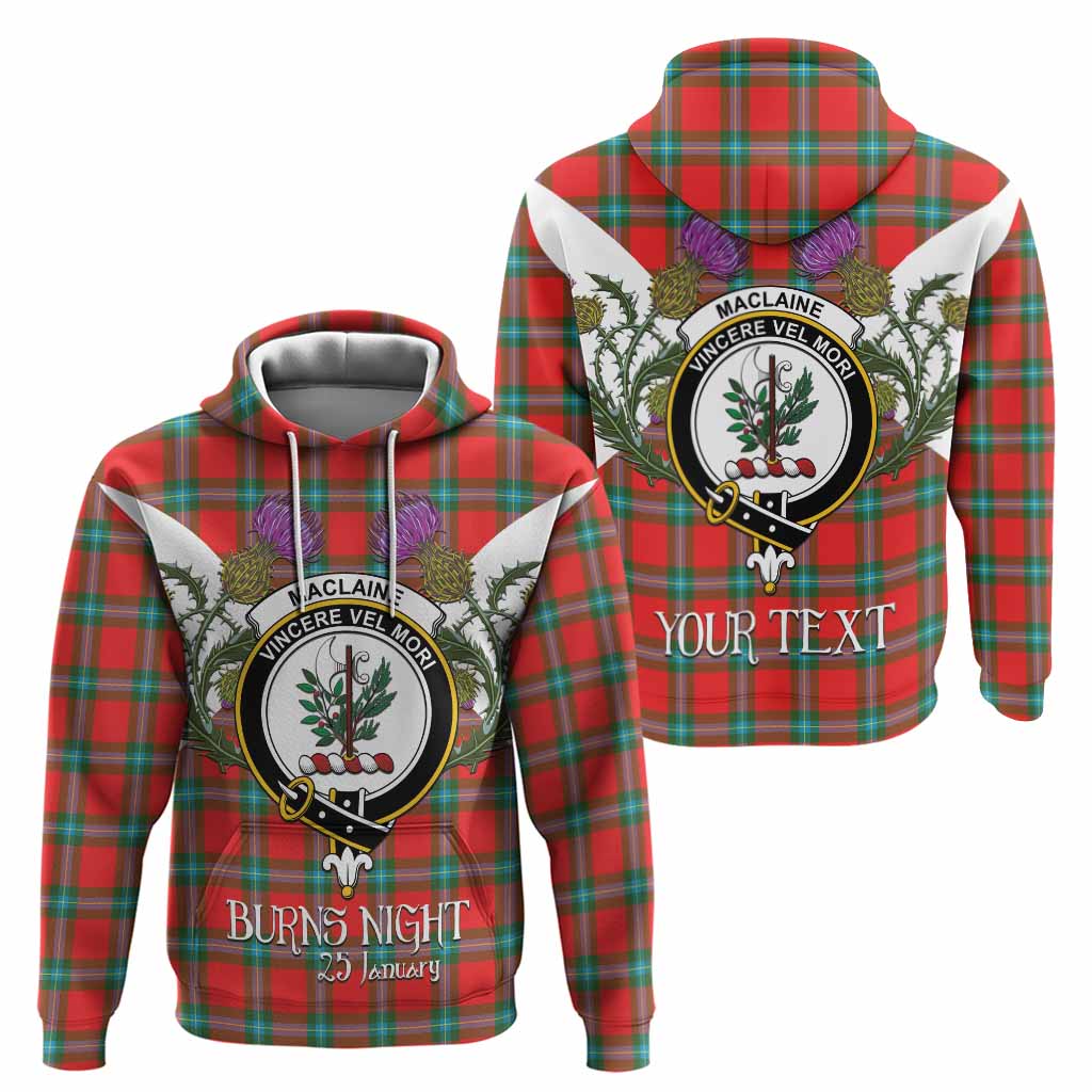 MacLaine (McLaine) Tartan Family Crest Hoodie Scottish Burns Night Thistle Floral