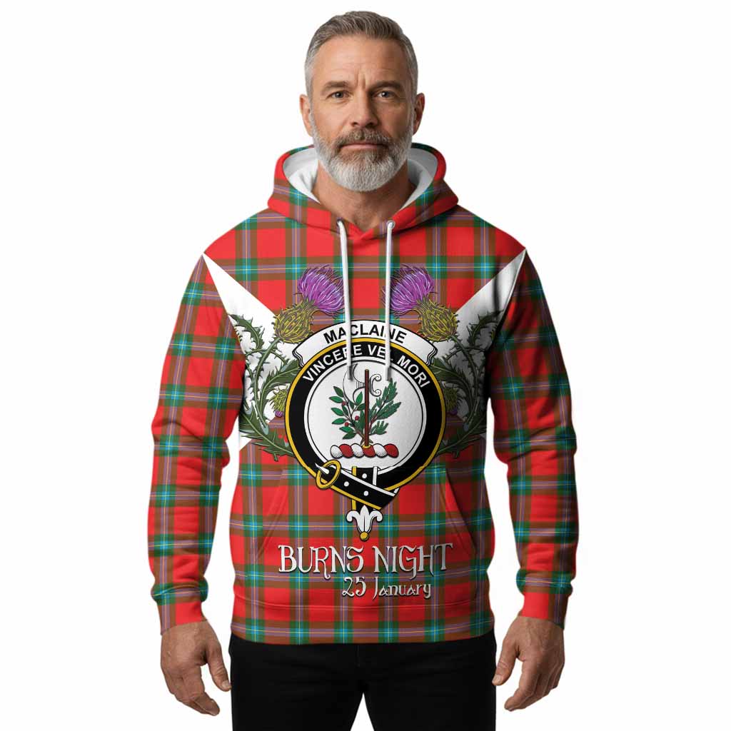 MacLaine (McLaine) Tartan Family Crest Hoodie Scottish Burns Night Thistle Floral