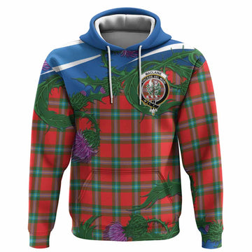 MacLaine (McLaine) Tartan Family Crest Hoodie Thistle in Minimalism