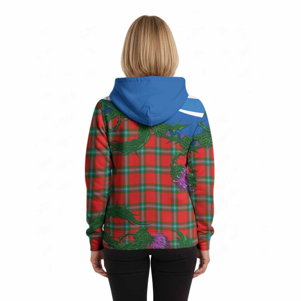 MacLaine (McLaine) Tartan Family Crest Hoodie Thistle in Minimalism