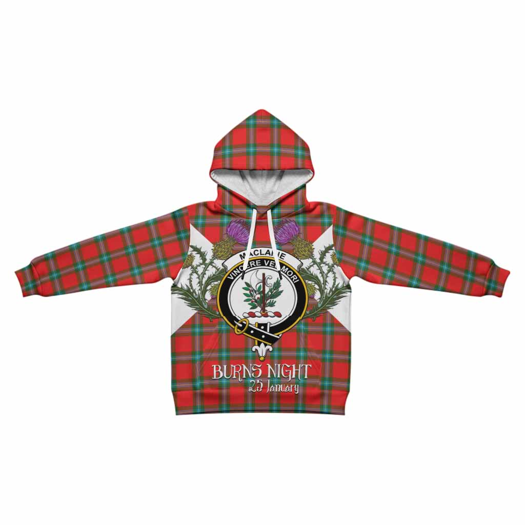MacLaine (McLaine) Tartan Family Crest Kid Hoodie Scottish Burns Night Thistle Floral