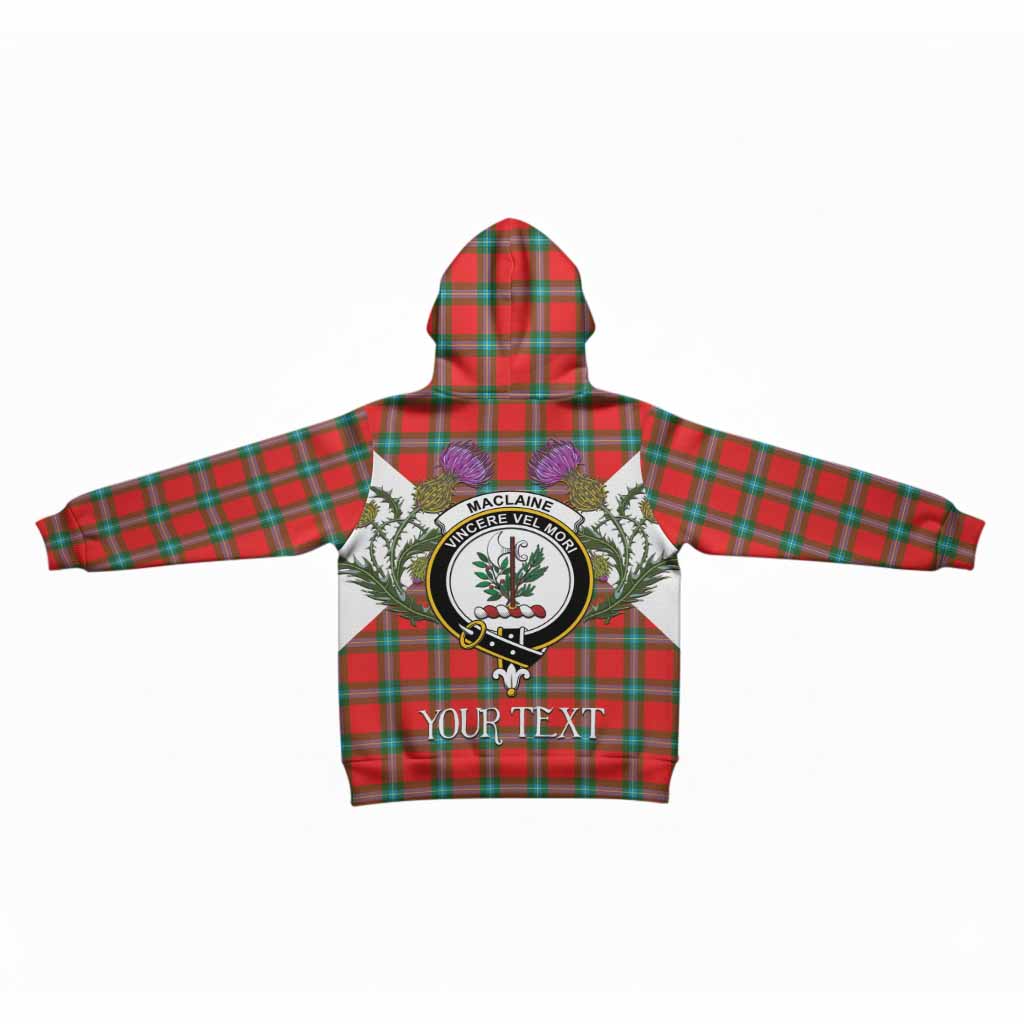 MacLaine (McLaine) Tartan Family Crest Kid Hoodie Scottish Burns Night Thistle Floral
