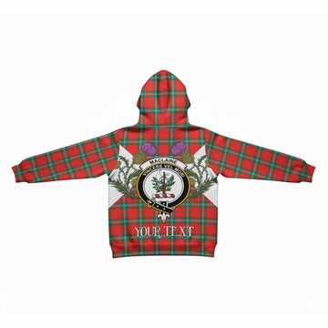 MacLaine (McLaine) Tartan Family Crest Kid Hoodie Scottish Burns Night Thistle Floral