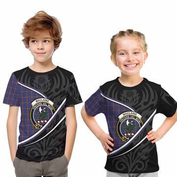 MacLaine (McLaine) Tartan Family Crest Kid T-shirt Celtic Scottish Thistle Floral - Tartan Vibes Clothing