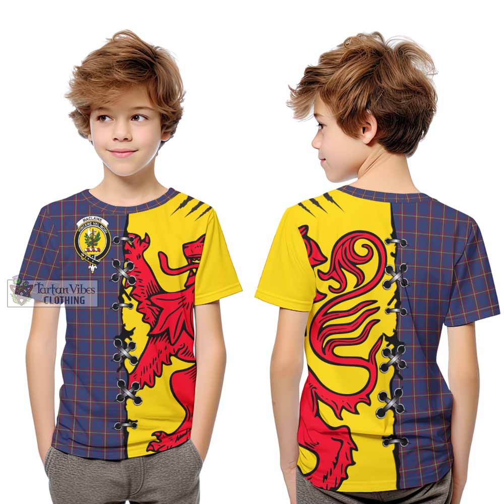 MacLaine (McLaine) Tartan Family Crest Kid T-shirt Lion Rampant Honor - Tartan Vibes Clothing