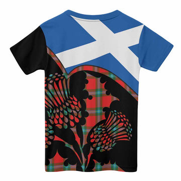 MacLaine (McLaine) Tartan Family Crest Kid T-shirt Scotland Thistle Floral Flag Style