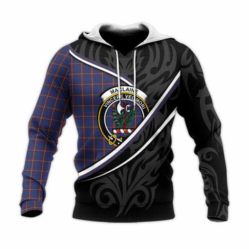 MacLaine (McLaine) Tartan Family Crest Knitted Hoodie Celtic Scottish Thistle Floral