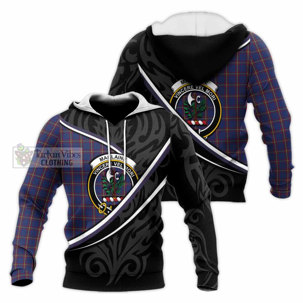 MacLaine (McLaine) Tartan Family Crest Knitted Hoodie Celtic Scottish Thistle Floral - Tartan Vibes Clothing