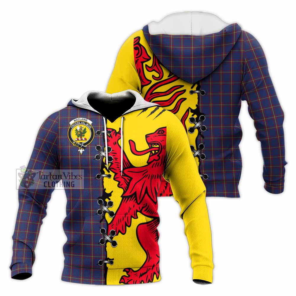 MacLaine (McLaine) Tartan Family Crest Knitted Hoodie Lion Rampant Honor - Tartan Vibes Clothing