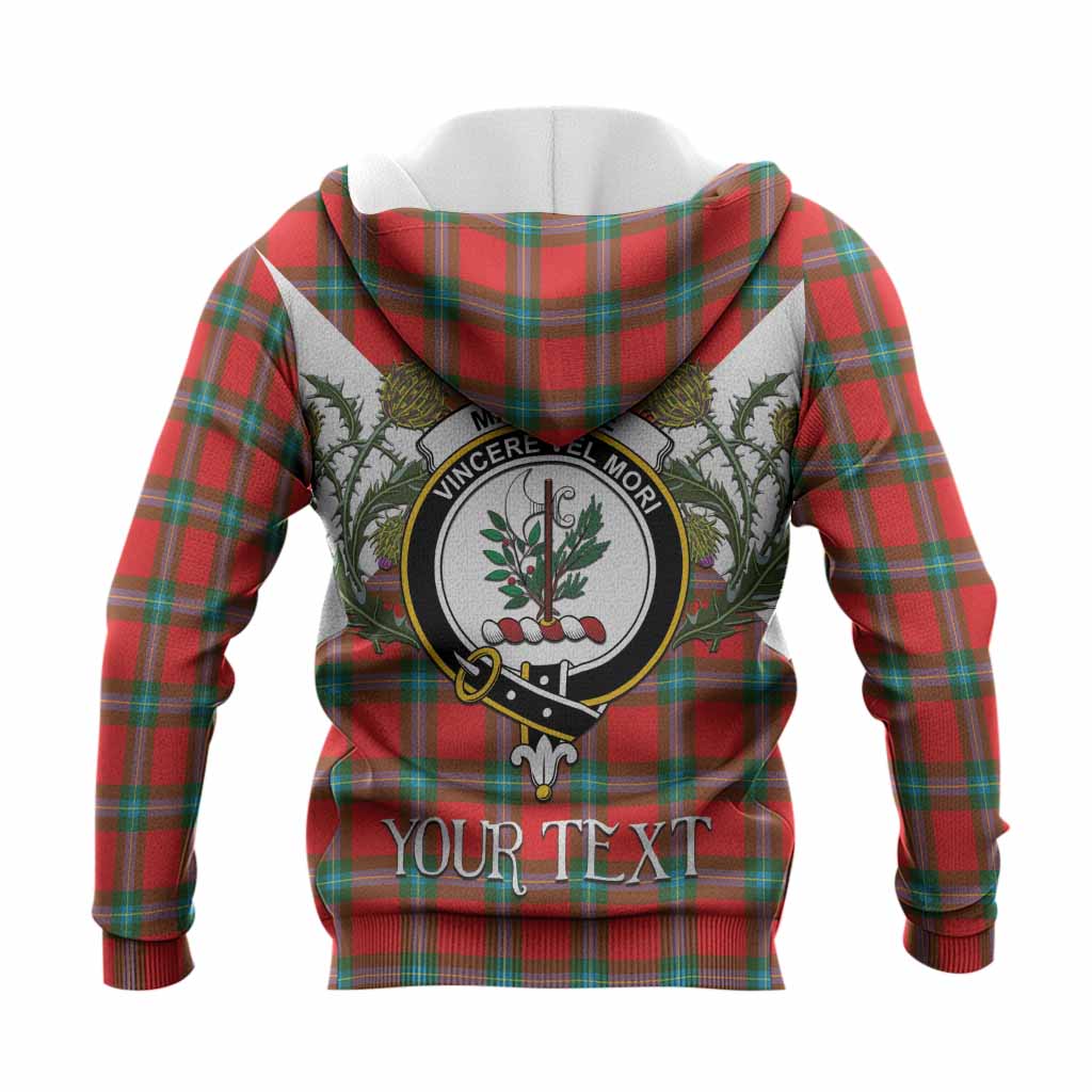 MacLaine (McLaine) Tartan Family Crest Knitted Hoodie Scottish Burns Night Thistle Floral
