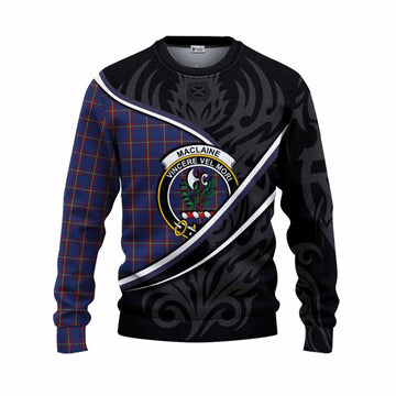MacLaine (McLaine) Tartan Family Crest Knitted Sweater Celtic Scottish Thistle Floral - Tartan Vibes Clothing