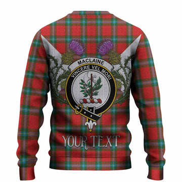 MacLaine (McLaine) Tartan Family Crest Knitted Sweater Scottish Burns Night Thistle Floral