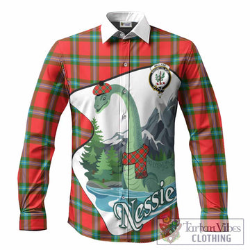 MacLaine (McLaine) Tartan Family Crest Long Sleeve Button Shirts Nessie Scottish Loch Ness Monster