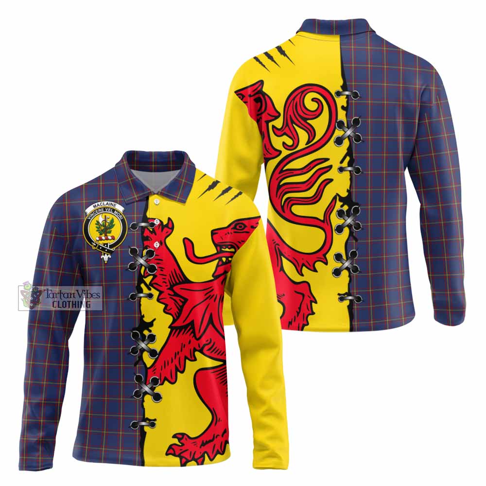 MacLaine (McLaine) Tartan Family Crest Long Sleeve Polo Shirt Lion Rampant Honor - Tartan Vibes Clothing
