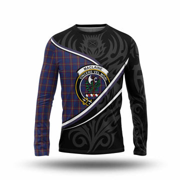 MacLaine (McLaine) Tartan Family Crest Long Sleeve T-Shirt Celtic Scottish Thistle Floral - Tartan Vibes Clothing