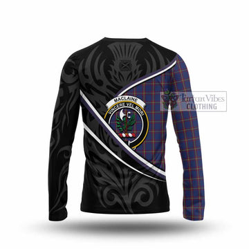 MacLaine (McLaine) Tartan Family Crest Long Sleeve T-Shirt Celtic Scottish Thistle Floral - Tartan Vibes Clothing