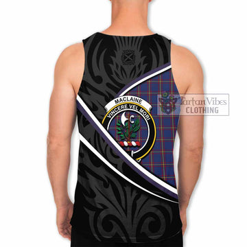 MacLaine (McLaine) Tartan Family Crest Men Tank Top Celtic Scottish Thistle Floral