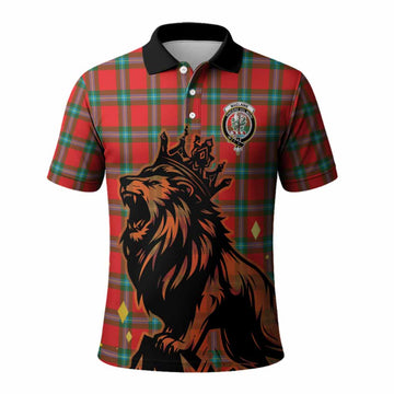 MacLaine (McLaine) Tartan Family Crest Polo Shirt Crowned Lion Roaring