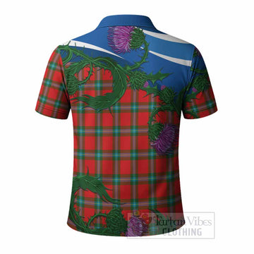 MacLaine (McLaine) Tartan Family Crest Polo Shirt Thistle in Minimalism