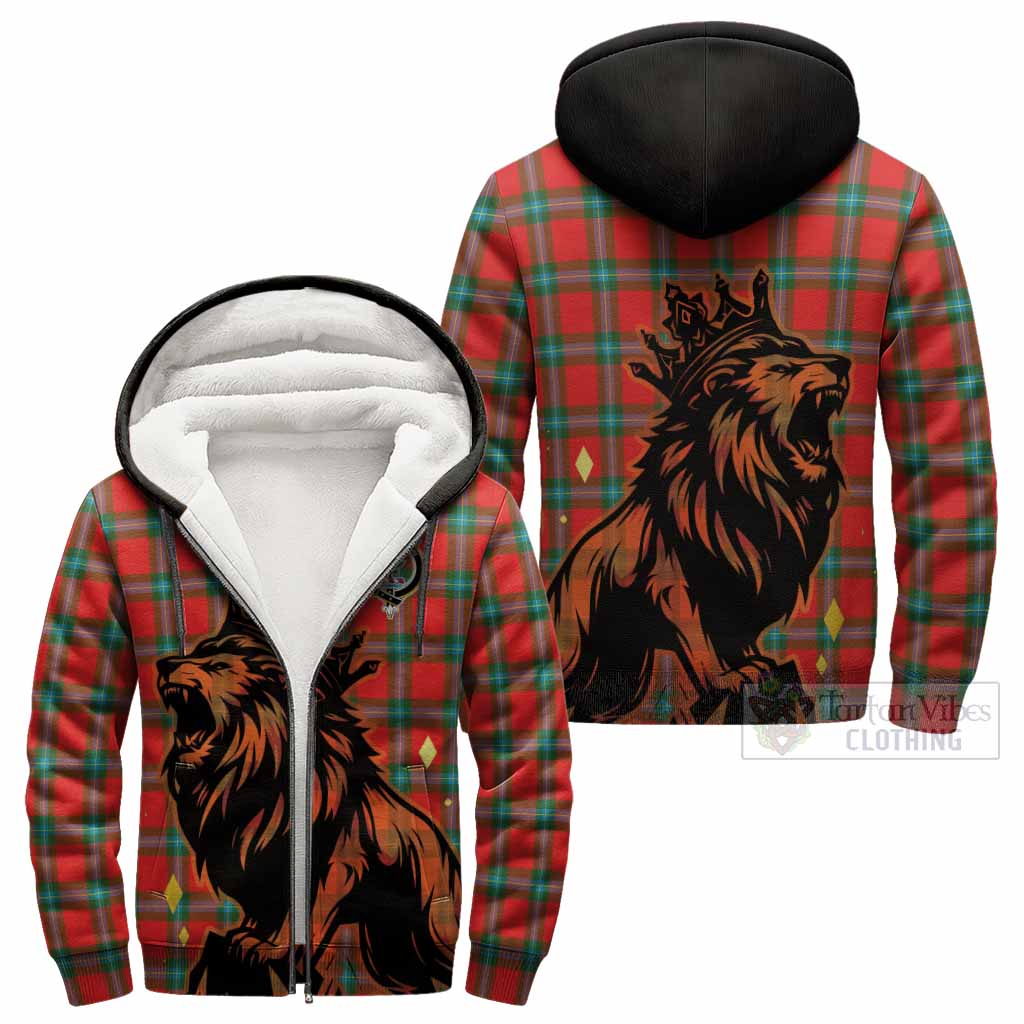 MacLaine (McLaine) Tartan Family Crest Sherpa Hoodie Crowned Lion Roaring