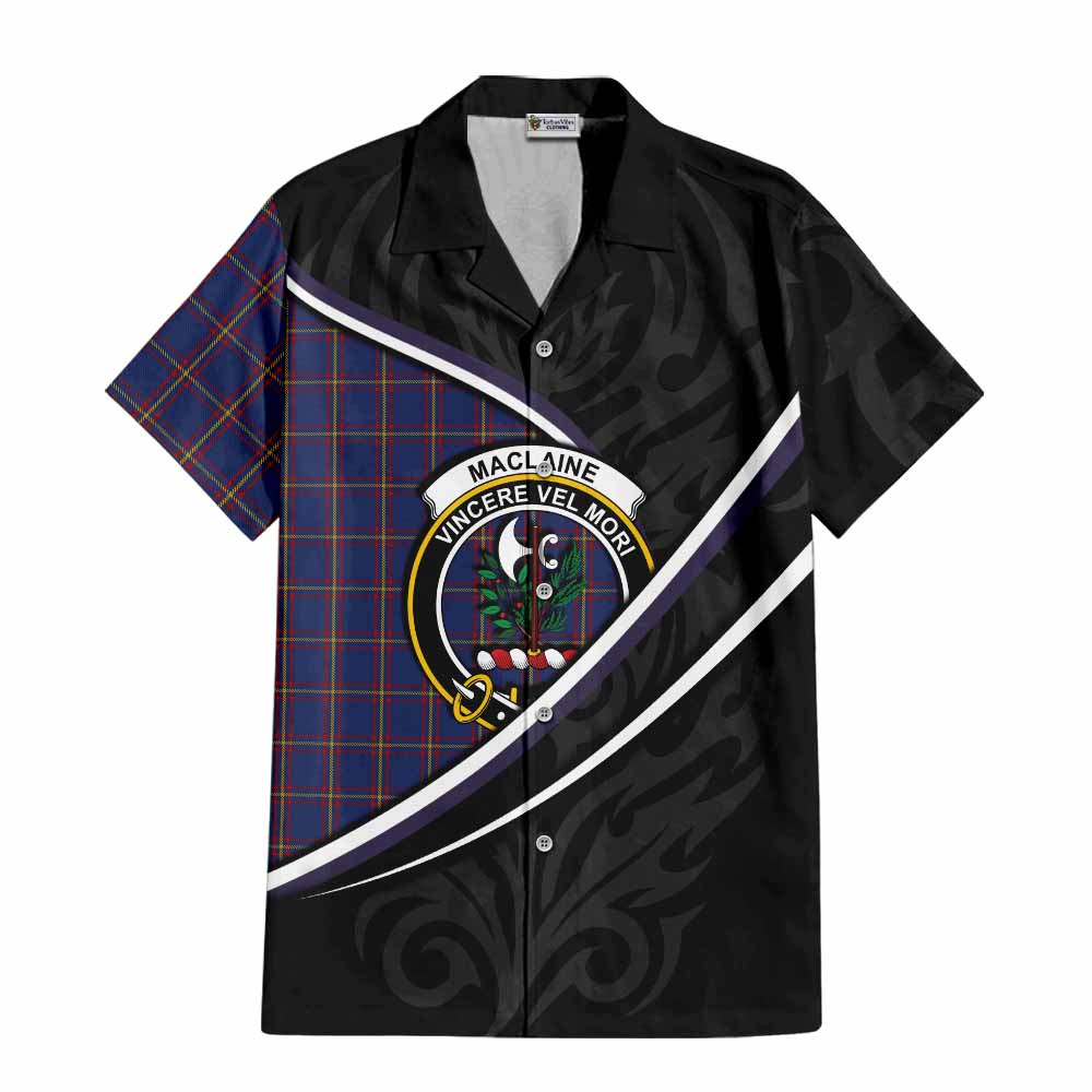 MacLaine (McLaine) Tartan Family Crest Short Sleeve Button Shirt Celtic Scottish Thistle Floral - Tartan Vibes Clothing