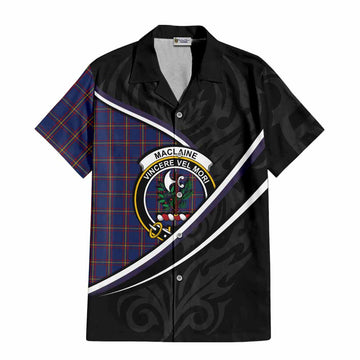 MacLaine (McLaine) Tartan Family Crest Short Sleeve Button Shirt Celtic Scottish Thistle Floral - Tartan Vibes Clothing