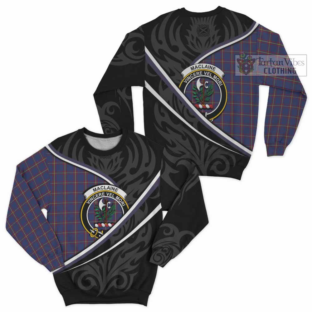 MacLaine (McLaine) Tartan Family Crest Sweatshirt Celtic Scottish Thistle Floral - Tartan Vibes Clothing