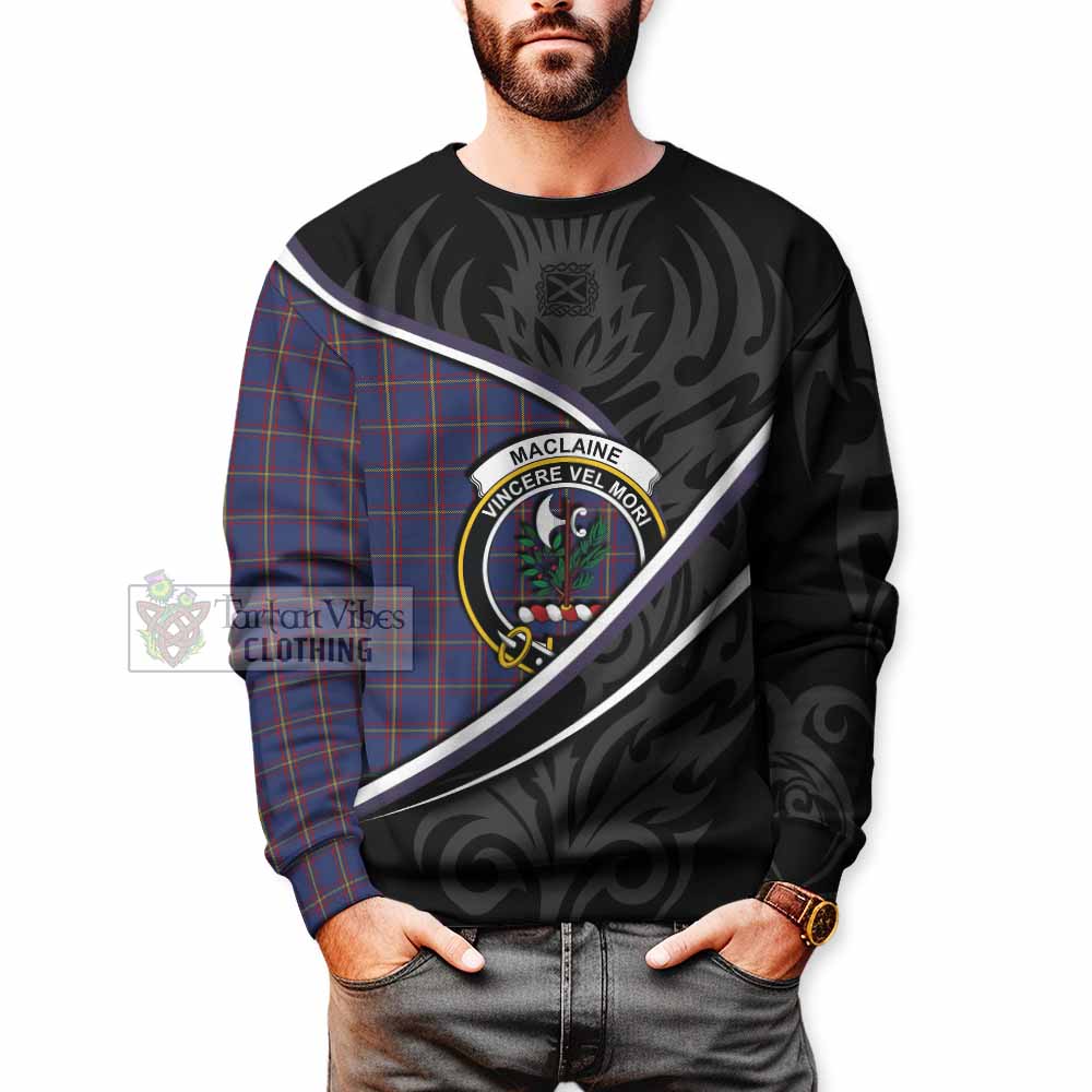 MacLaine (McLaine) Tartan Family Crest Sweatshirt Celtic Scottish Thistle Floral - Tartan Vibes Clothing
