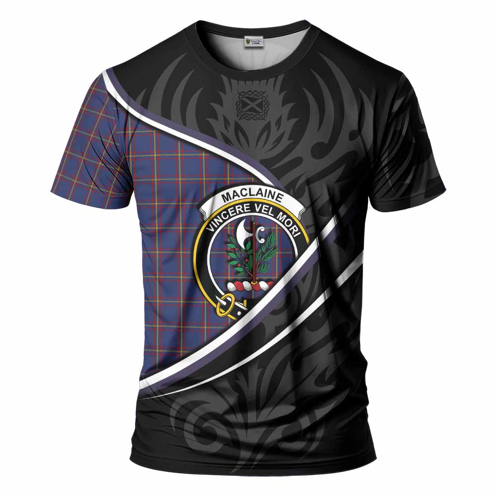 MacLaine (McLaine) Tartan Family Crest T-shirt Celtic Scottish Thistle Floral - Tartan Vibes Clothing