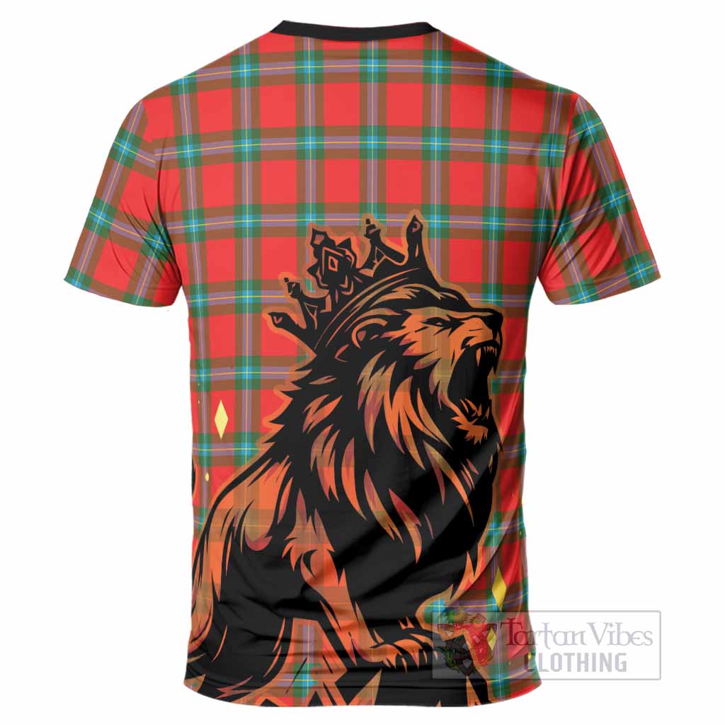 MacLaine (McLaine) Tartan Family Crest T-Shirt Crowned Lion Roaring